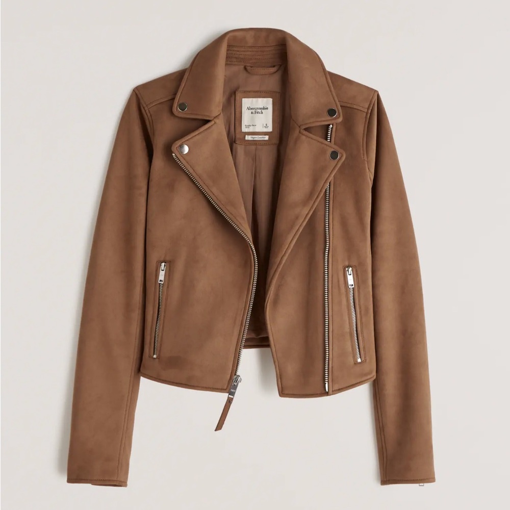 Abercrombie Vegan Suede Moto Jacket